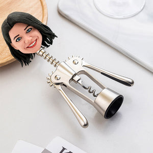 Custom Bobblehead Wine Opener Female Funny Face