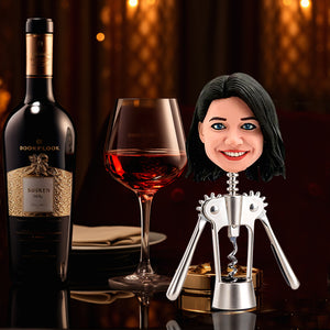 Custom Bobblehead Wine Opener Female Funny Face