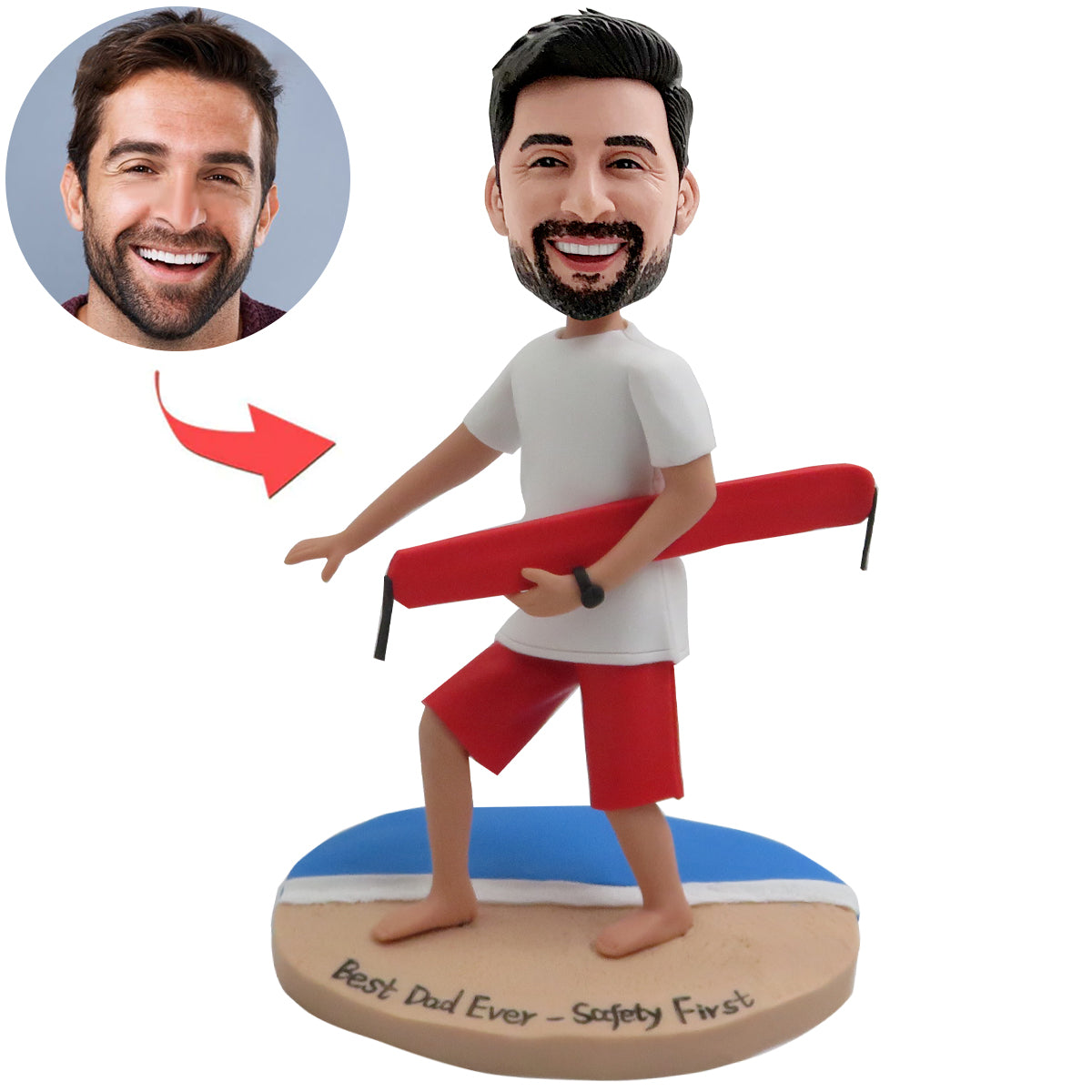 Custom Dad Bobblehead Vacation at the Seaside