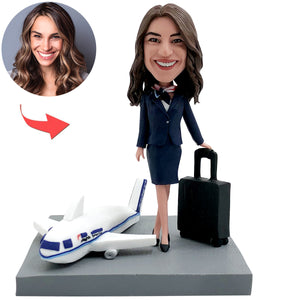 Custom Airline Stewardess Bobblehead