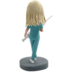 Custom Nurse Bobblehead with Syringe