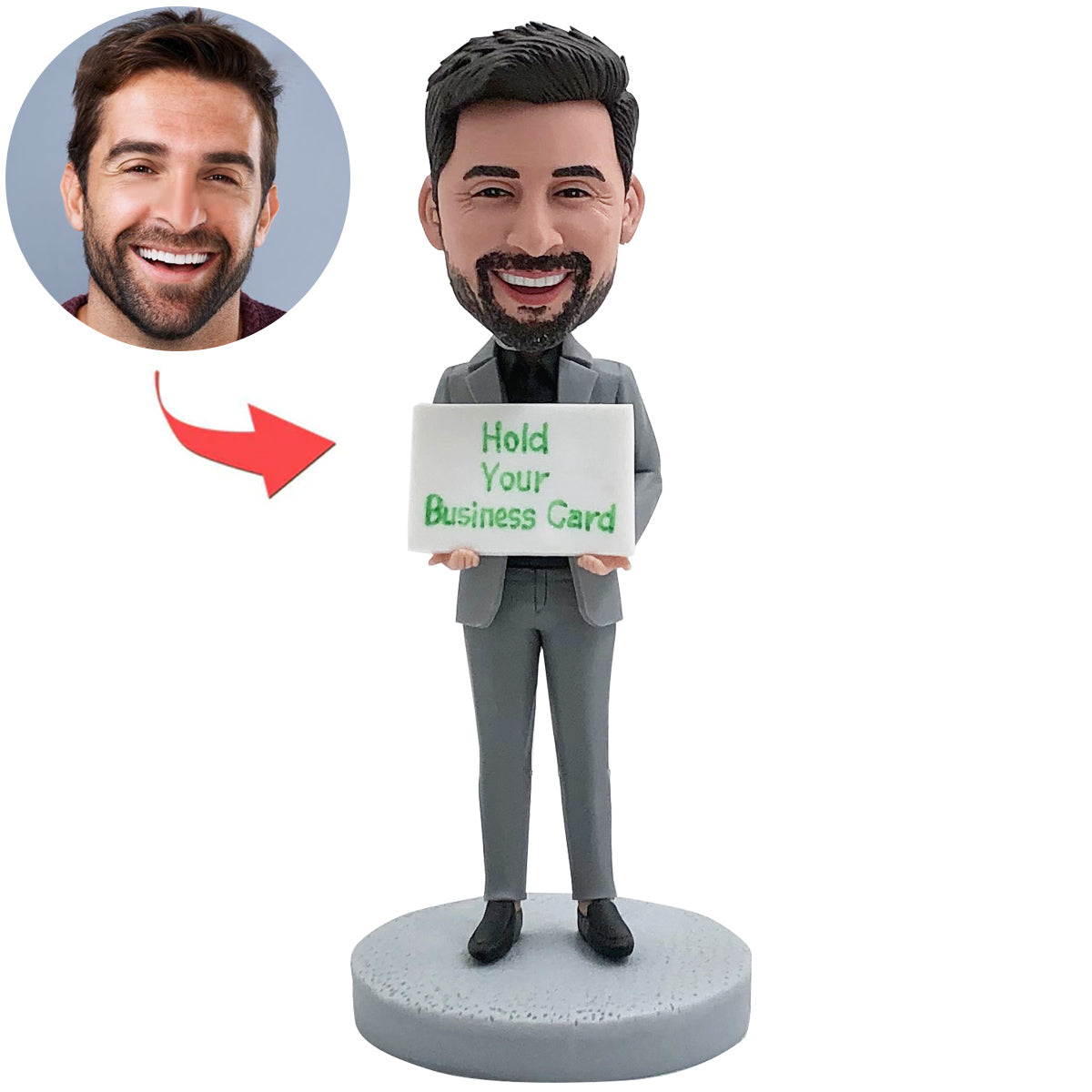 Custom Boss Bobblehead Can Hold Business Card