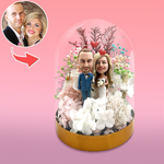 Eternal Flowers with Bobbleheads for Personalized Gift