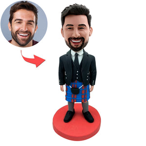 Custom Bobblehead with Kilt and Tartan Design