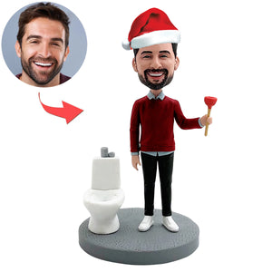 Custom Funny Bobblehead with Santa Hat