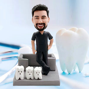 Custom Bobblehead Dentist Card Holder