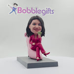 Custom Elegant Lady Bobblehead Sitting on High Heels