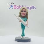 Custom Nurse Bobblehead with Syringe