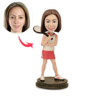 Female Tennis Player Custom Bobbleheads - BobbleGifts