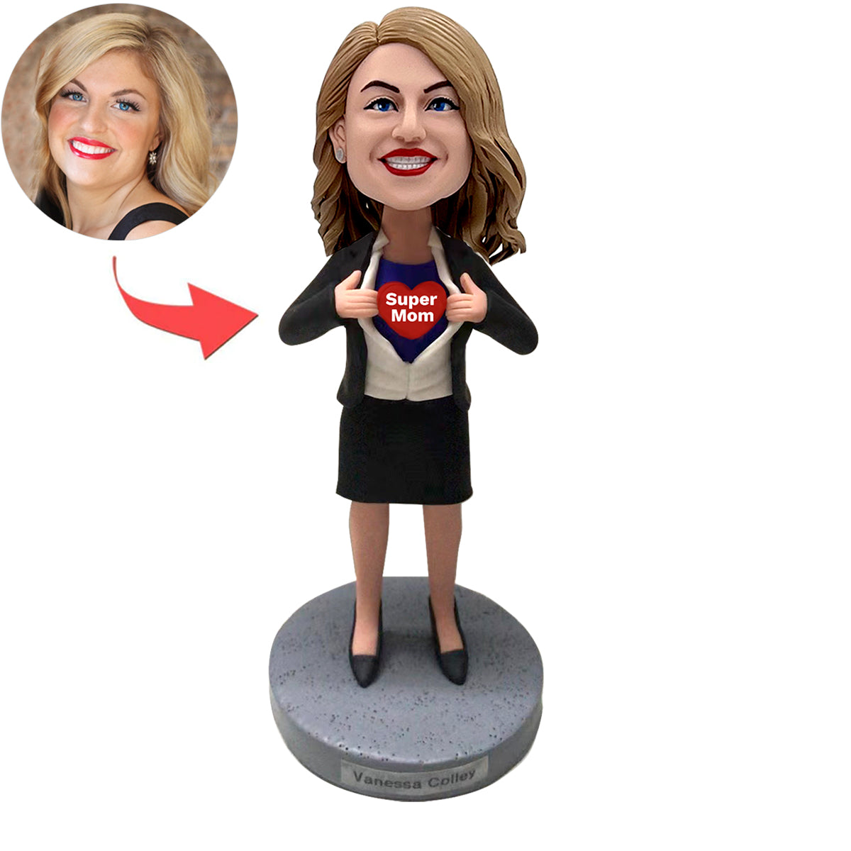 Custom Super Mom Bobblehead In Business Suit