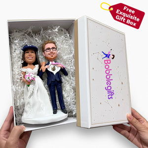 Custom Wedding Couple Bobblehead with Car